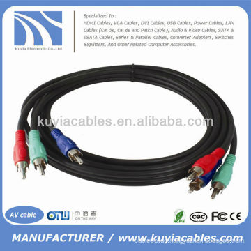 3RCA rot grün blau RGB Component Kabel 6ft Video HDTV Gold